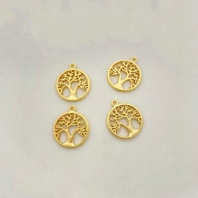 Tree of Life Pendant: 14K Gold-Plated Copper, High Color Retention, Hollow Tree Necklace & Bracelet Charm.