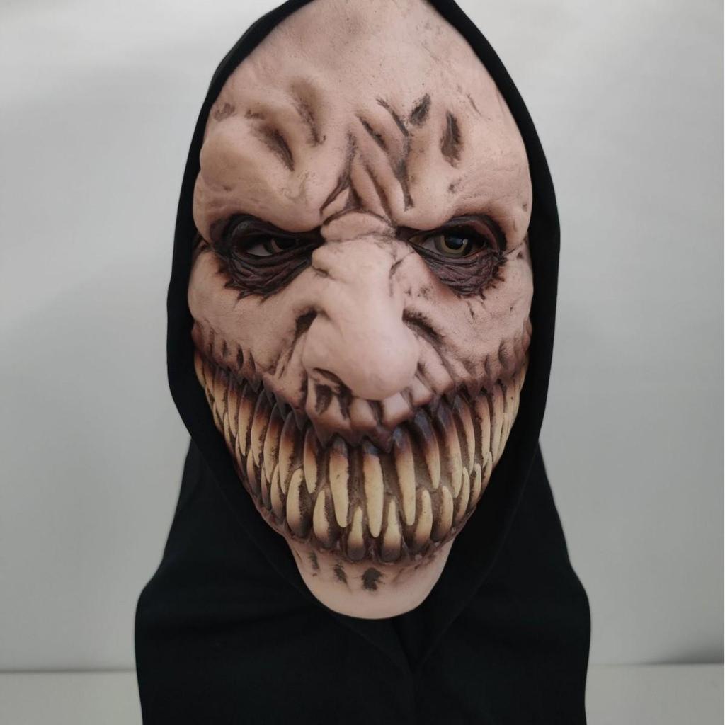 LED Glowing Nun Mask - Halloween Ghost Face Scare Prop