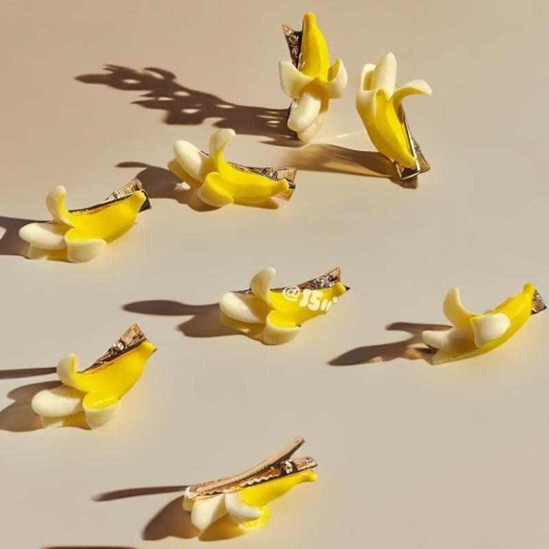 Green Banana Pistachio Hairpin – Cute, Funny Hair Clip for Top Hairwear