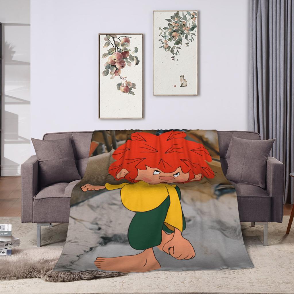P-Pumuckl Super Teplá deka Dětská plyšová přehozová deka Grafická deka na pohovku/křeslo Flanelová přehozová deka na postel Potah na pohovku/postel
