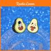 Adorable Cartoon Avocado Series Green Badge Cute Cat Astronaut Heart Shaped Metal Brooch