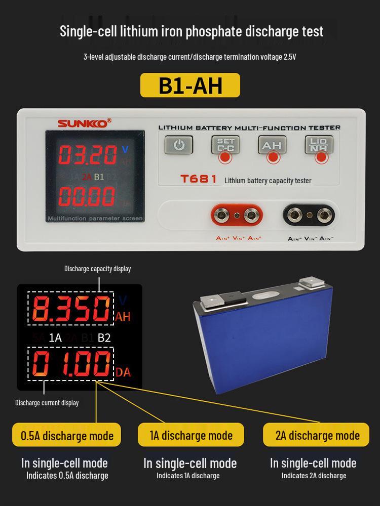 T-681 Lithium Battery Tester for 18650, 84V Voltage & Ternary Lithium Iron Phosphate Discharge Detection.