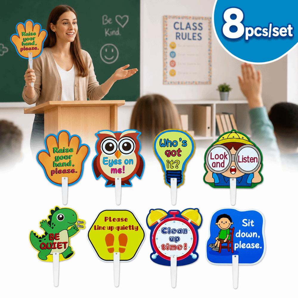 8pcs Teaching Aid Tool Yes No Paddle Sign Plastic Answer Response Paddles  Classroom Management