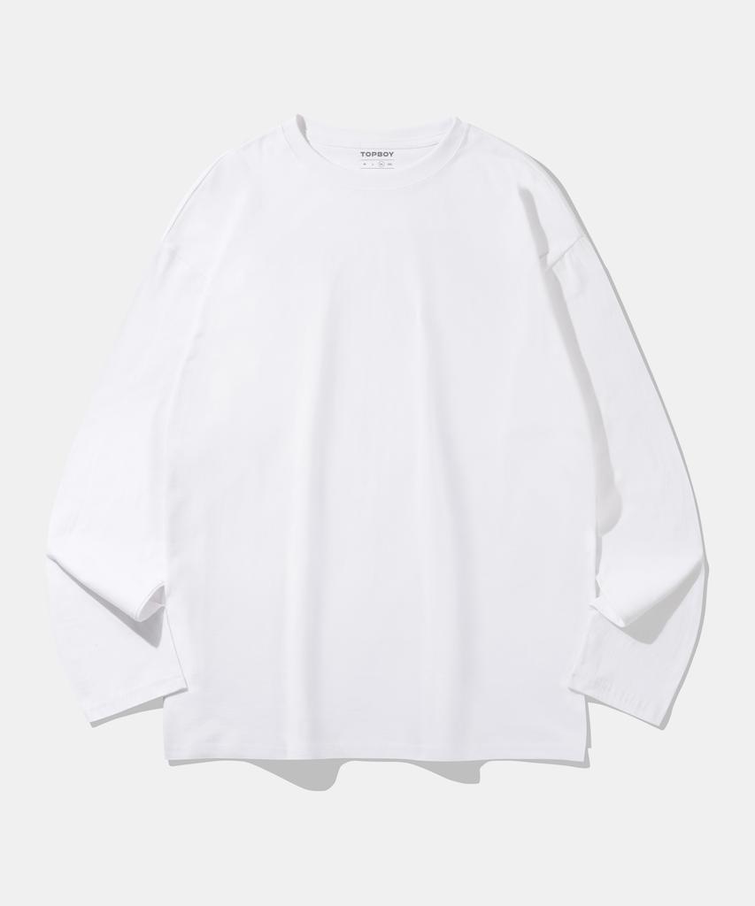 TOPBOY Mad City Print Oversized Long Sleeve T-Shirt White