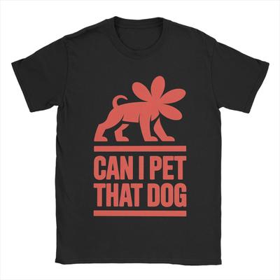 Can I Pet That Dog  Demodog Edition T Shirts Men Pure Cotton Casual TShirt Crewneck  Tee Shirt Short Sleeve Clothing Plus Size