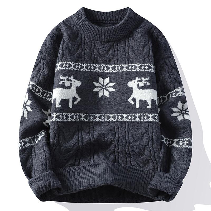 Winter Luxury Cashmere Sweater Fall Men Thick Warm Mens Sweaters With Deer Korean Harajuku Christmas Jumper