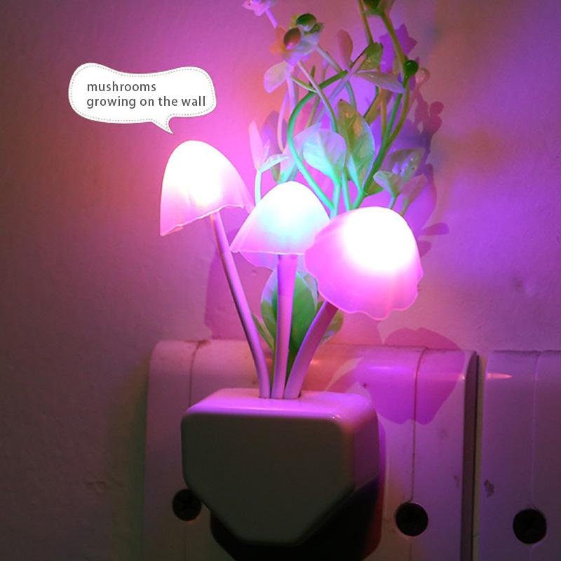 LED Pilz Nachtlicht Innenwandleuchte US EU Stecker Romantische Bunte Glühbirne Nachttisch Atmosphäre Lampe Heimbeleuchtung Dekoration