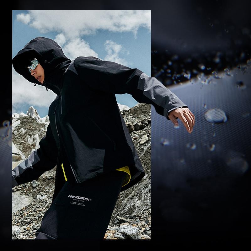 Li-Ning Cf Trace Dragon Armor Series Color-Block Hooded Water-Resistant 3-In-1 Fleece-Lined Outdoor Sports Jacket Men Outdoor Sports Jacket AFDT819-2