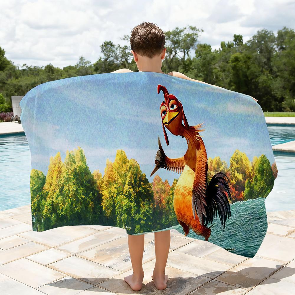 Cartoon Chicken Joe Funny Towel Soft Lightweight Anti-Sand Large Beach Towel Quick-Drying Bath Sports Family