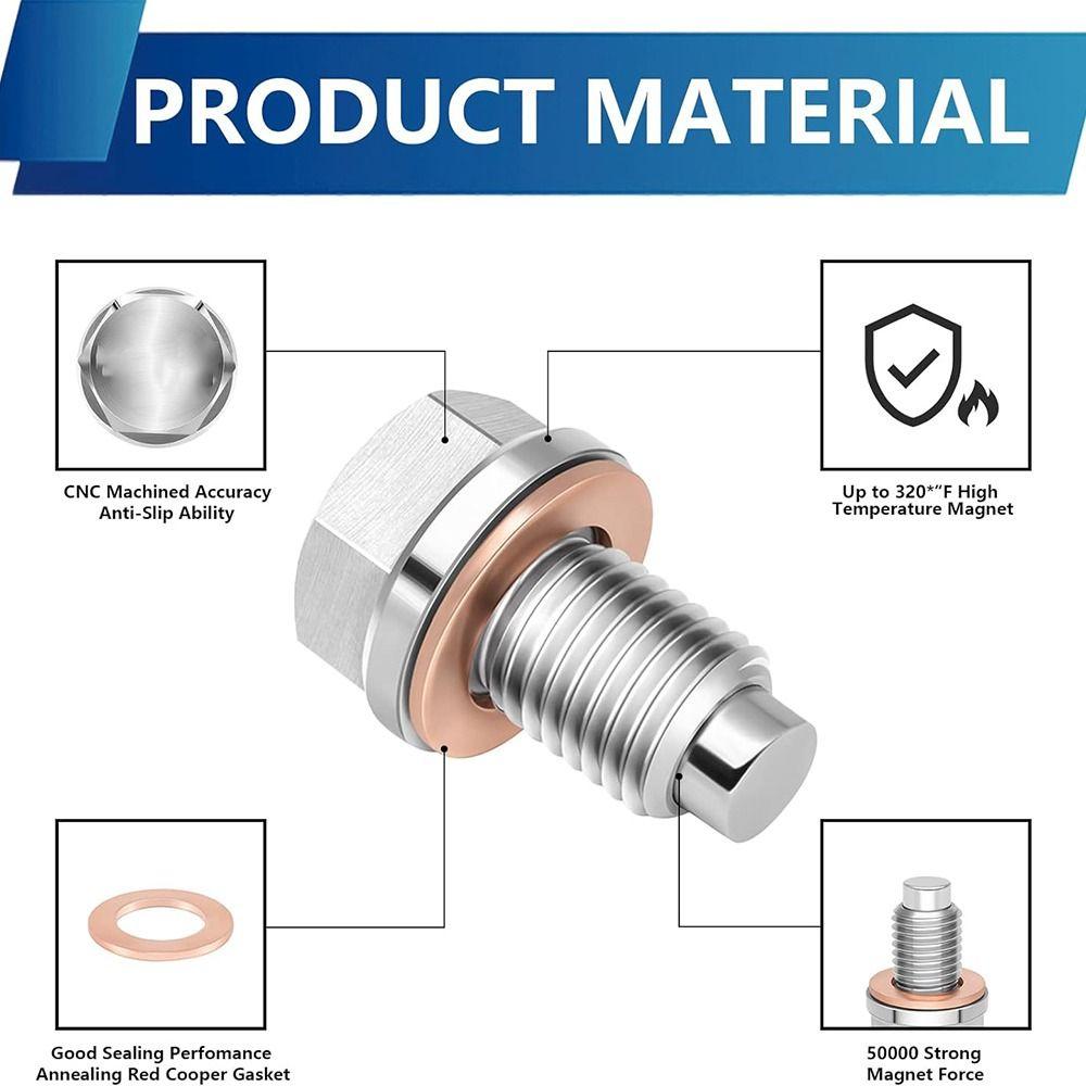 Stainless Steel Oil Drain Plug Magnetic Sump Drain Nut Bolt Lightweight Oil Pan Plug  for Hyundai
