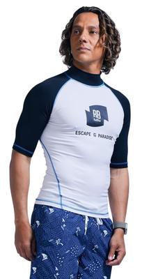 Rad Blue Men's Short Sleeve Rash Guard T-Shirt (Amphibious and UV Protection) / Surf / 250225 Black, Size S