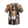 Summer Round Neck 3D Print Cute Dog Top Fashionable Casual Short Sleeved Men's T-shirts