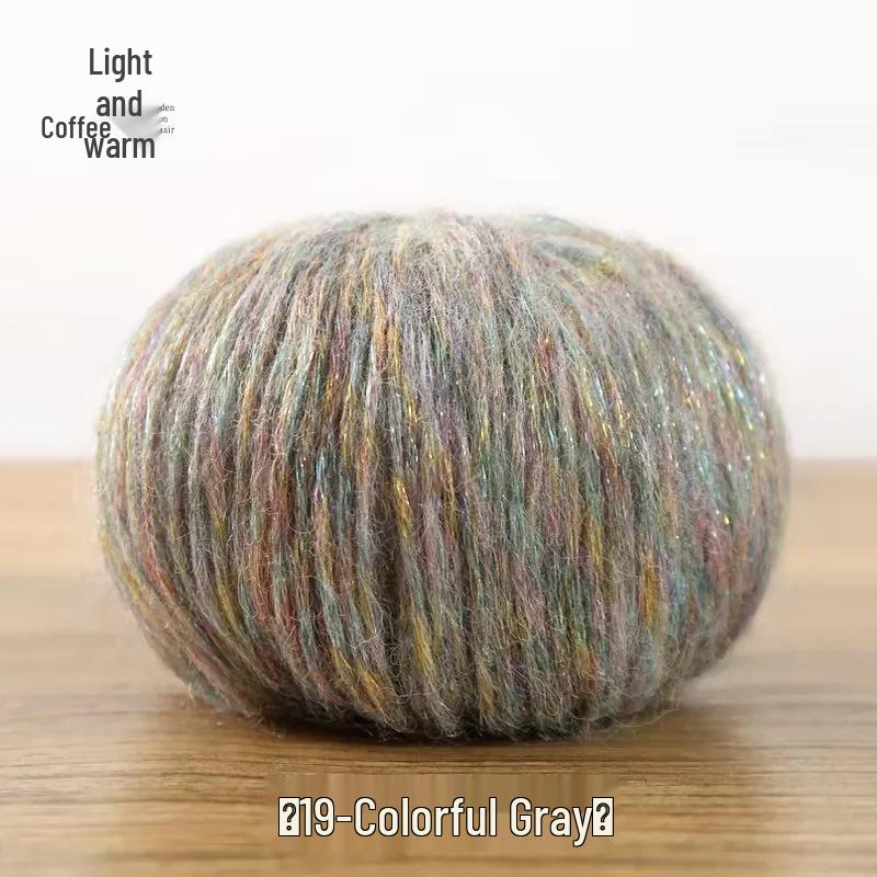 Hand-Knitted Glitter Mohair Wool Sweater and Scarf Coat