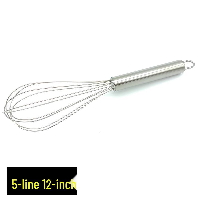 Stainless Steel Semi-Automatic Whisk Set - Manual Thickened and Mini Silicone Whisks