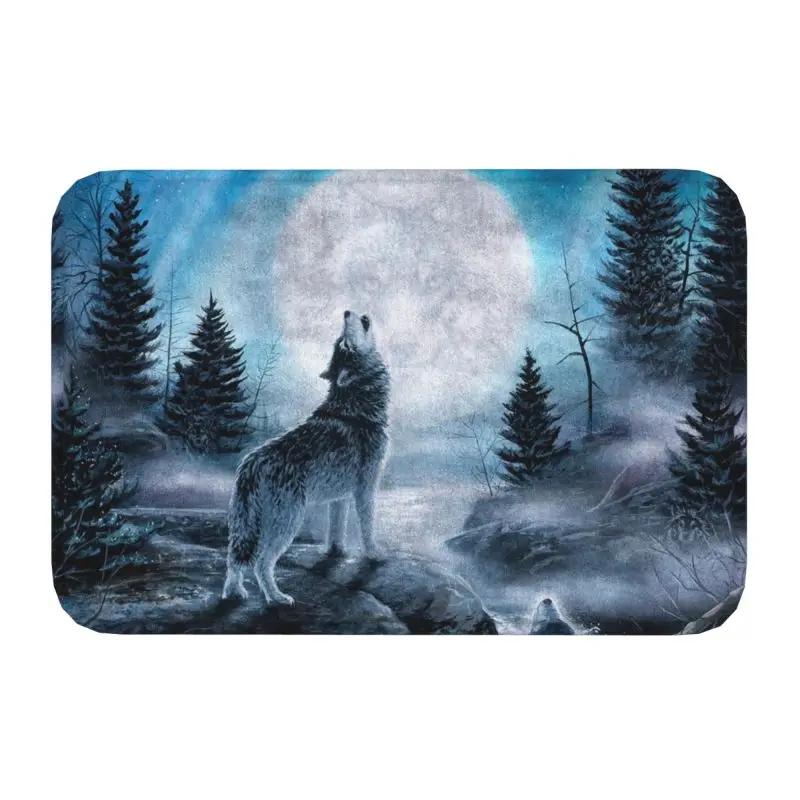 Animal Wolf Front Floor Door Entrance Mat Indoor Kitchen Bathroom Doormat Bedroom Carpet Rug