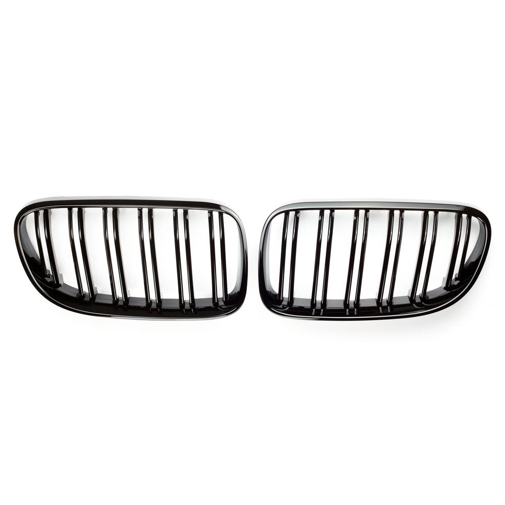 2 Stücke Auto Stil Glanz Schwarz Vorne Niere Doppel Lamellen Grill Grille Für-BMW E92 E93 3-Serie 328I 335I Coupe LCI 2010-2013