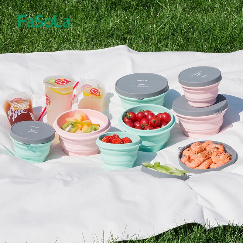 Portable Silicone Folding Bowl with Lid - Heat Resistant, Telescopic Noodle & Picnic Travel Ware