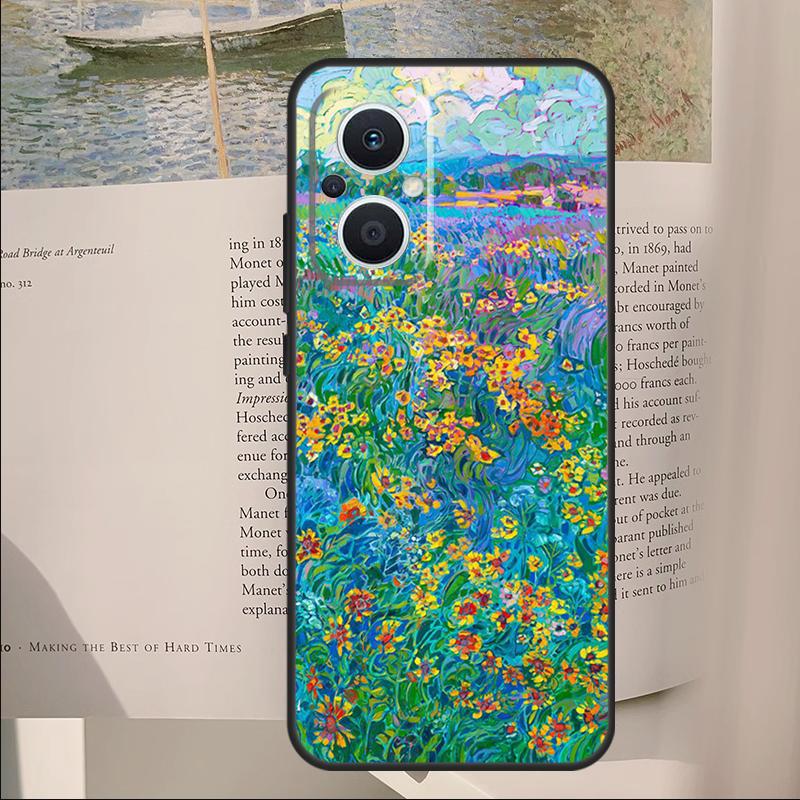 Buntes Blumenmalerei Kunst Cover Für OPPO Reno 12F 11F 13F 14F 10 11 12 13 14 Pro 8 Lite OPPO Find X9 X6 X5 X8 Pro Hülle