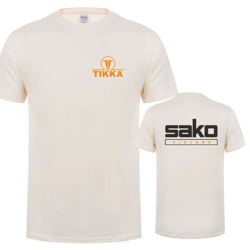 Tikka By Sako Finland Firearms T Shirts Tees Casual Short Sleeve Cotton Man Tshirt LH-252 Men's T-Shirt Black Casual Crew Neck