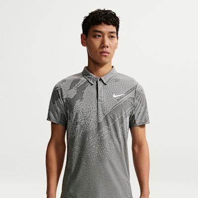 Nike Dri Fit Polo Shirts Men s Coal Black/Cool Gray/White Lapel Modera S