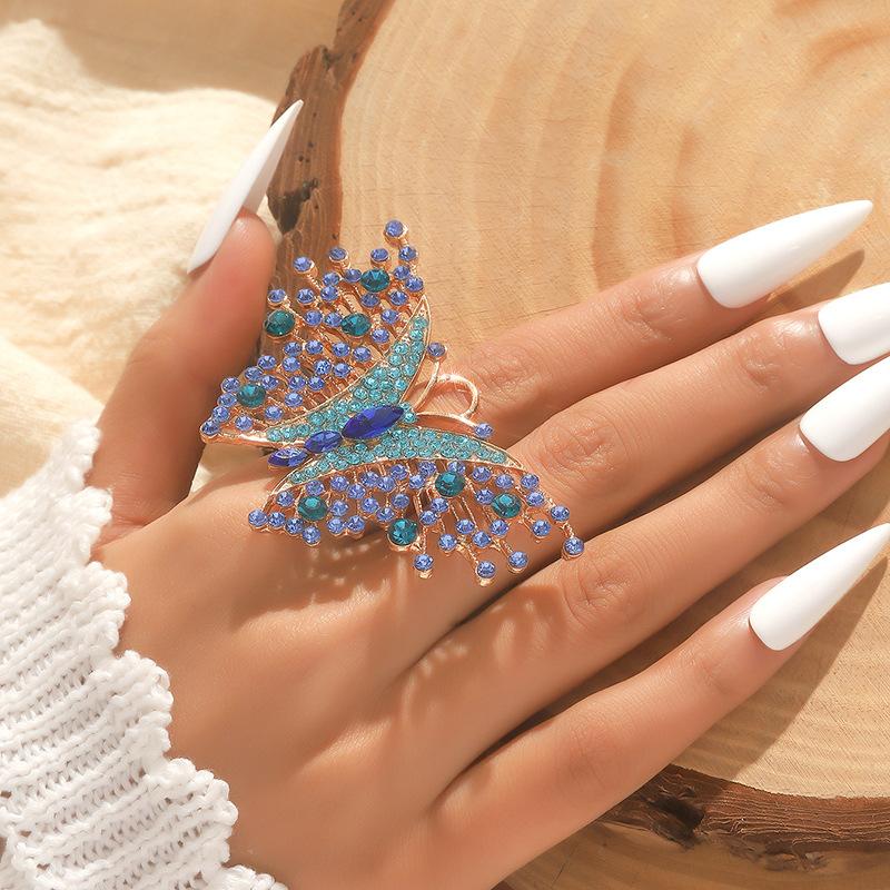 

Royal Court Style Vintage Butterfly Ring - Unique Design Ring & Earring Set