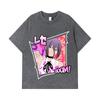 275 GSM Washed T-shirts 100% Cotton Chainsaw Man V53 Reze Print Unisex Heavy Cotton T Shirt