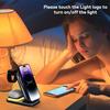 3 In 1 Magnetic Wireless Charger Adjustable 15W Fast Charging Dock Station with Touch Night Light for iPhone Apple Watch Airpods