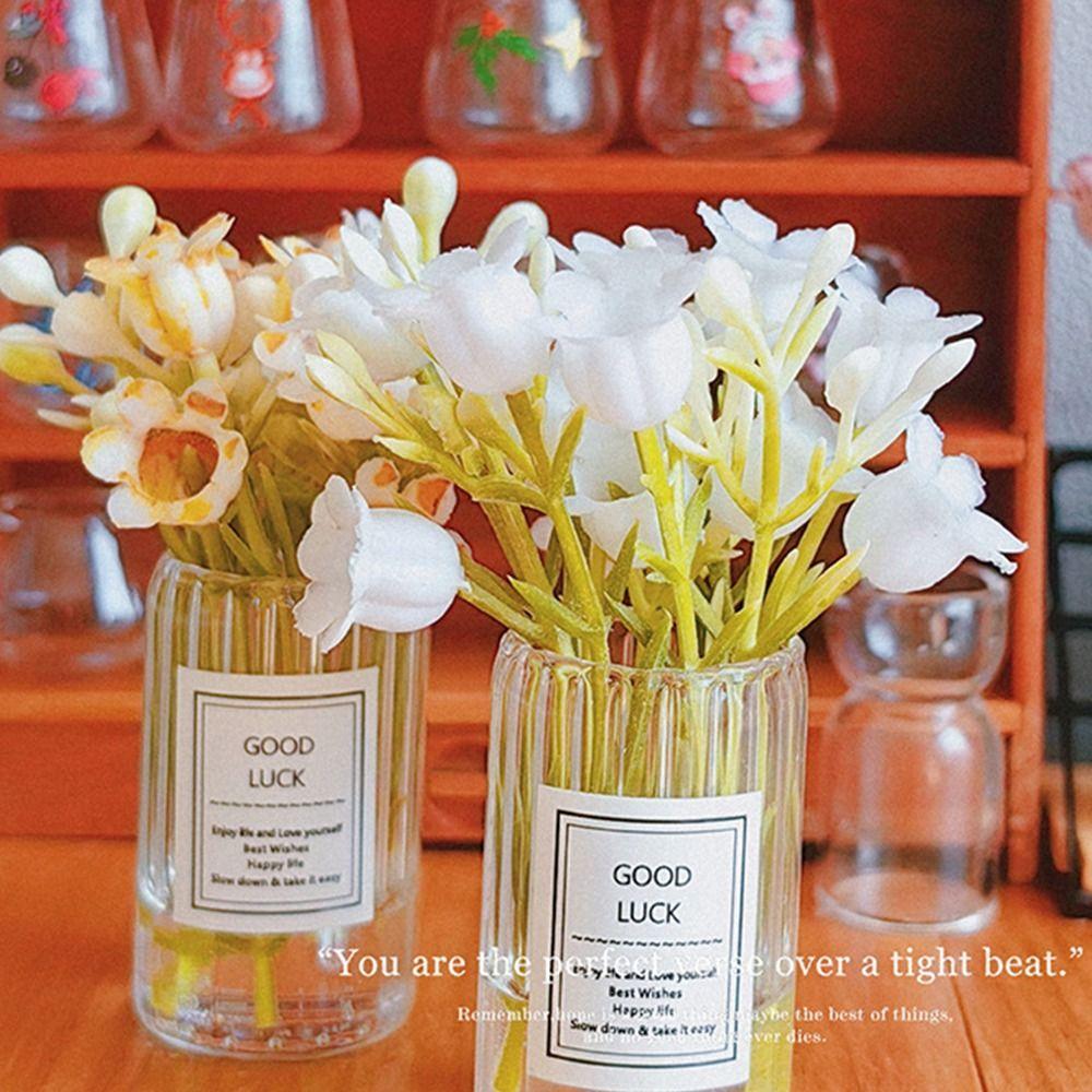 Multicolor Dollhouse Flower Vase 1/6 1/8 1/12 Dollhouse Ornament Toy Doll Floral