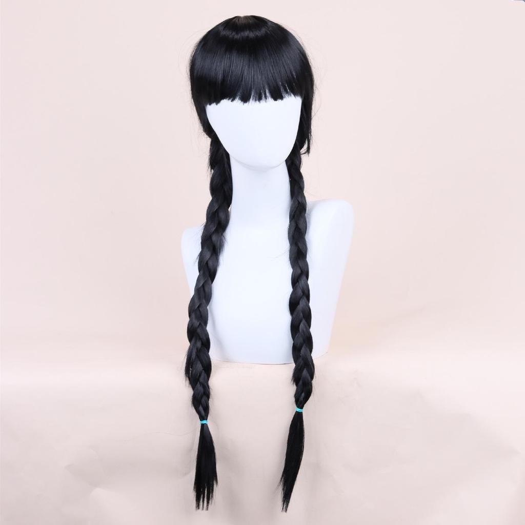 Wednesday Addams Halloween Cosplay Wig - Scary Character Costume from US Drama Movie