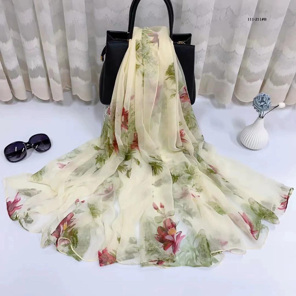 Silk Scarf Women Hijab Pashmina Long Beach Stoles Shawl Wrap Headbands Spring Warm Scarves Bandana Ladies Neckscarf Foulard