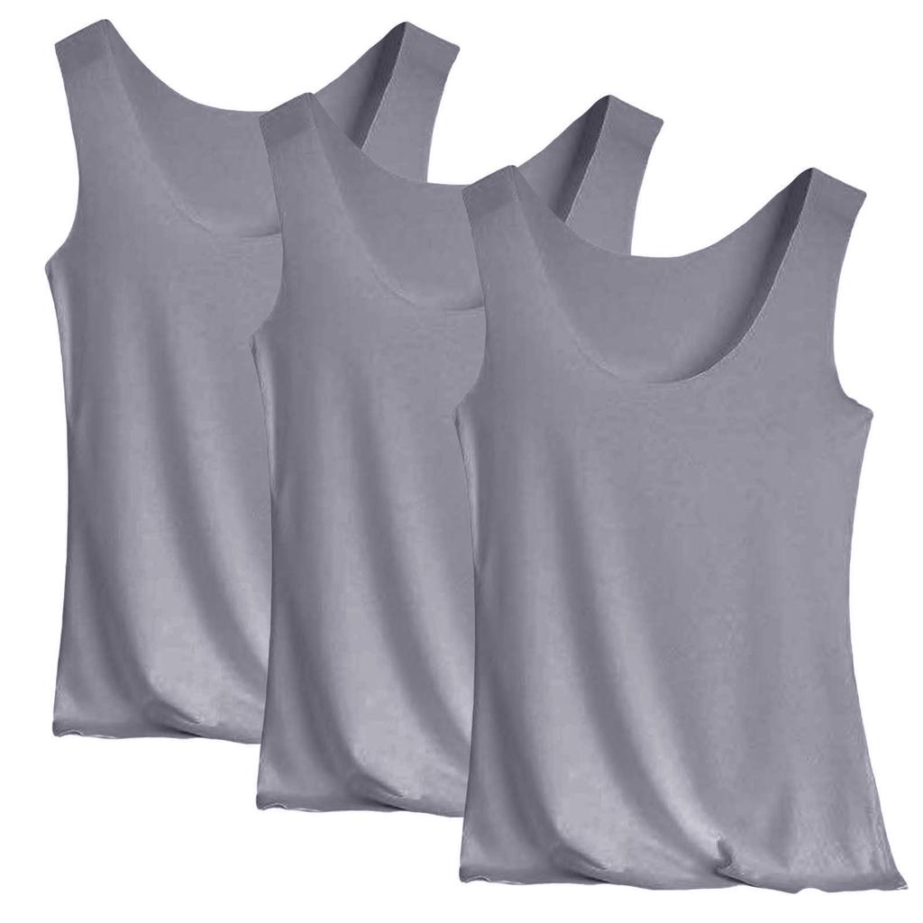 Women's Thin Seamless Quick-Dry Stretch Breathable Sports Tank Tops 3-Pack