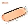 Nordic Gold Oval Plate Jewelry Box Key Tray Stainless Steel Metal Multi-functional Creative Fruit Dried Fruit Storage Tray