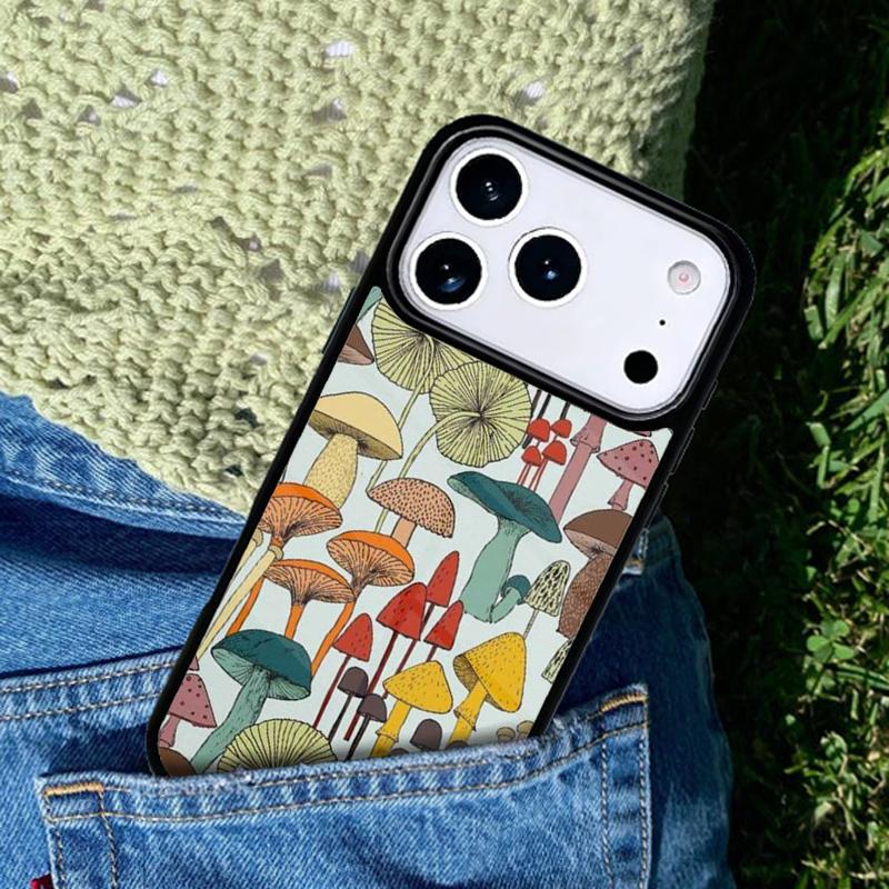 Psychedelic Mushrooms Florals Mobile Phone Case Compatible with IPhone 17 16 15 14 13 12 11Pro Max 17 Air Cover