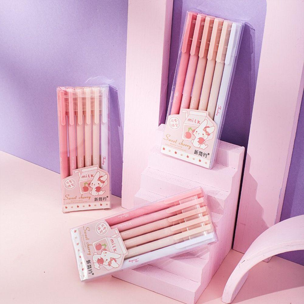 

0.38mm Macaron Color Minimalism Writing Pen Signing Pen Student Stationary Black Ink Pen Set