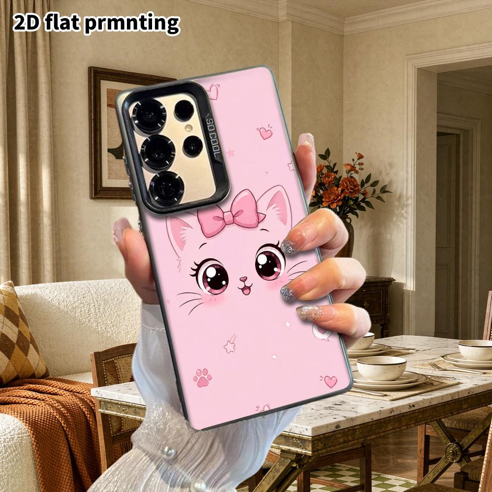 Phone Case: 2D Flat Samsung Galaxy A34 A35 M05 M06 S20 S22 S21 FE Plus 5G Protective Case, Couple Style, Cat Head, Christmas and Halloween Gifts