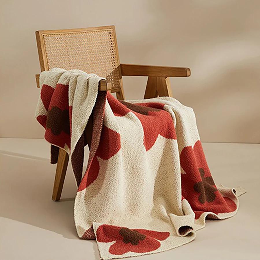 Knitted Velvet Blanket Ins Style Sunflower Nap Blanket Camping Warm Single Person Leisure Thick Blanket Sofa Air Conditioning