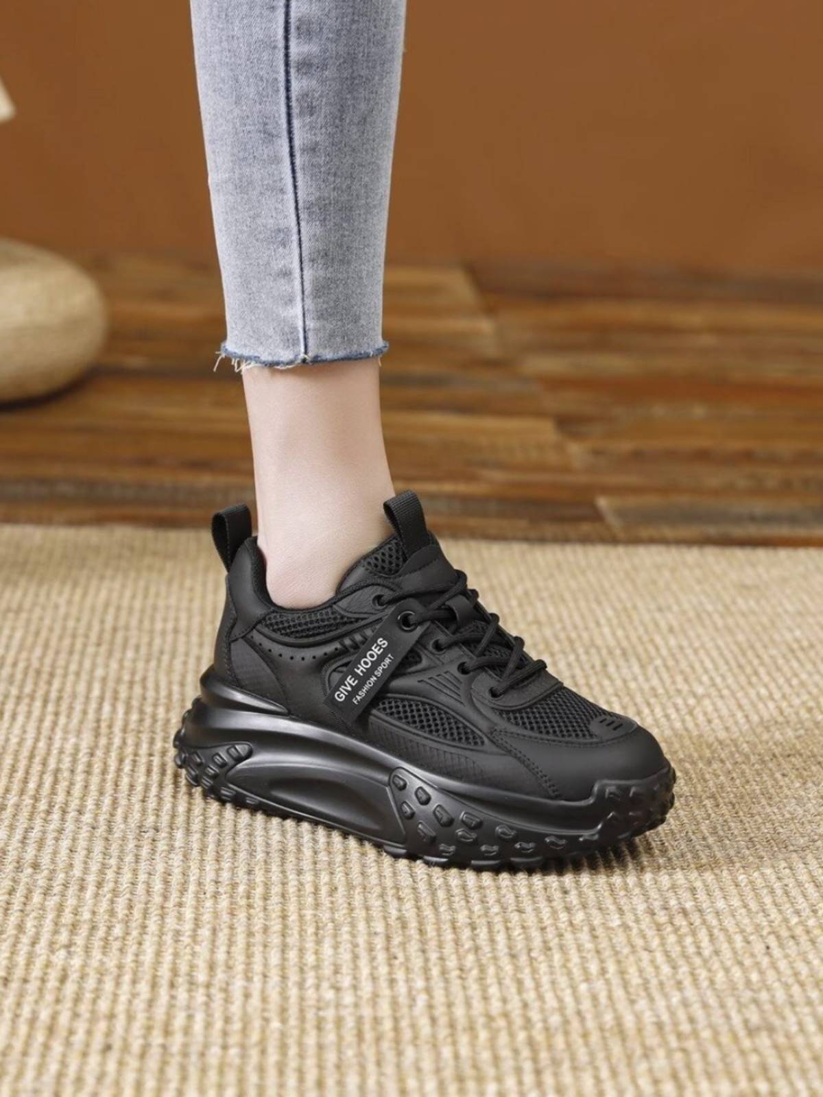 

Show feet little dad shoes children s models 2025 new summer mesh breathable sports casual shoes popular platform women s shoes 35 чорний