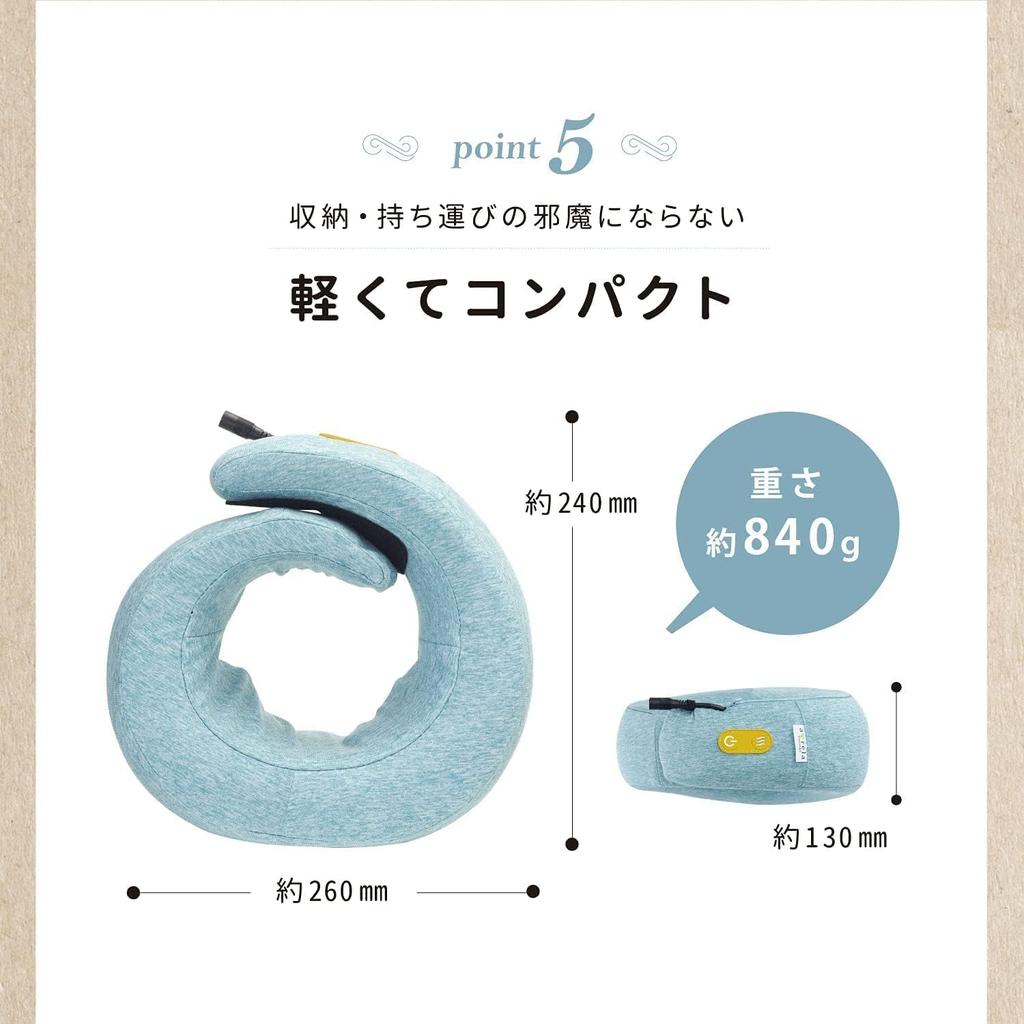 ALINCO Neck Pillow Massager with Heating Function, Compact and Lightweight, Rotating Massage Heads, Blue, MCR8321(A)