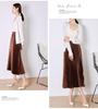 Solid Color High Waist Satin Pleated Midi Skirt - Women's New Spring/Summer/Autumn 2023 Collection