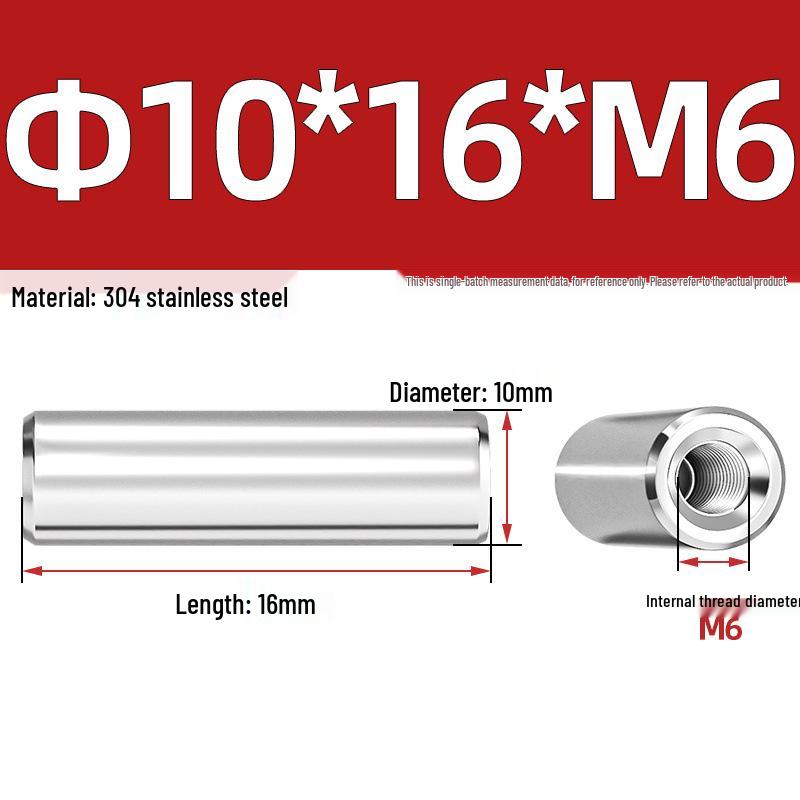 Pin Cilindric din Oțel Inoxidabil 304 cu Filet Interior M4/M6/M8 și Orificiu - Coloană de Suport și Ghidare