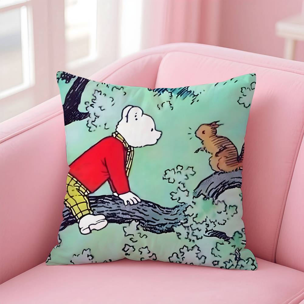 

Аниме Р-Руперт Б-Медведь Наволочка Подушка Защита от пылевых клещей Подушка Невидимая молния Шелковистый короткий плюш Чехол для диванной подушки 16x16Inch