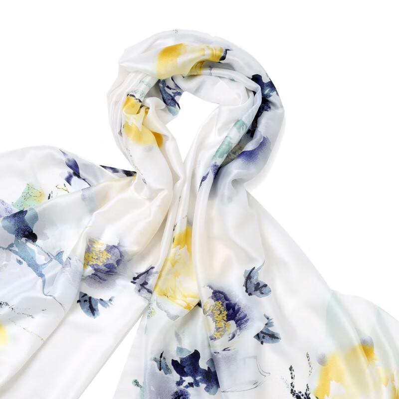 Aisiya Lan Elegant Floral Long Silk Scarf