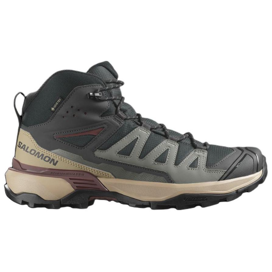 SALOMON X Ultra 360 Mid Gtx Comfortable Soft Non-Slip Wear-Resistant Hiking Shoes Men Hiking Shoes Olive-Green 477433