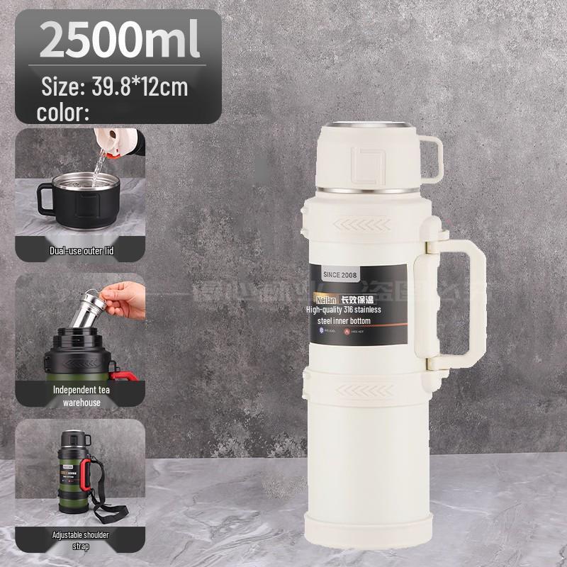 Large Capacity Outdoor Thermos 316 Stainless Steel Portable Warm Kettle for Car or Student Use