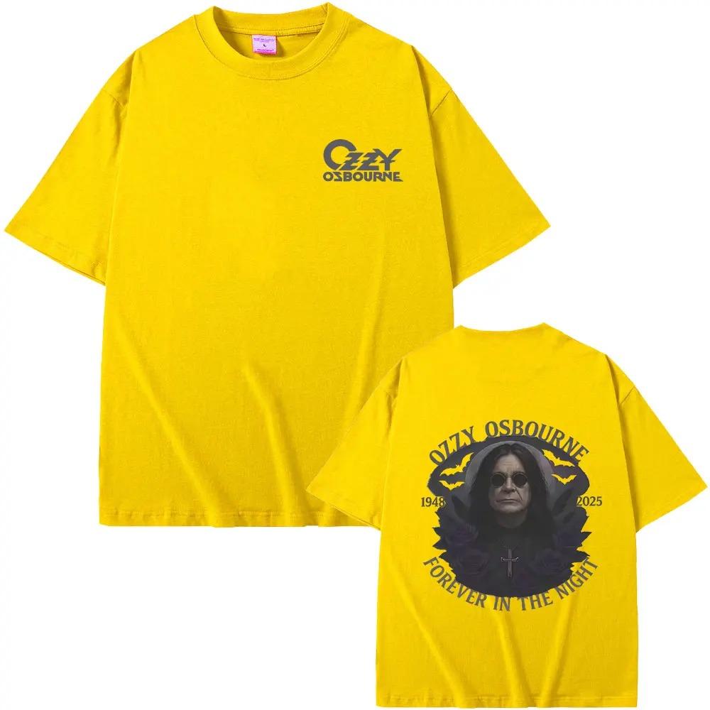 

Black Sabbath Ozzy Osbourne Graphic Tee Forever in The Night Metal Merch Unisex Casual Oversized Cotton Short Sleeve Shirt S