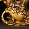 Ornament All Copper Zodiac Fu Lu Gourd Dragon Mythical Beast Large Home Office Desktop Decoration