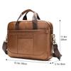 Men's Handbag 100% Genuine Leather Business Briefcase Large Capacity Cowhide Shoulder Crossbody Bag 14 Inch Laptop Bag