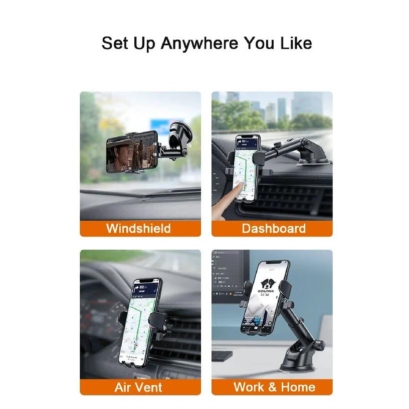 Universal Dashboard Car Phone Holder Multi-Functional 360 Rotating GPS Navigation Air Vent Mount Sucker Bracket Car Phone Mount