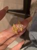 New In Palace Style Delicate Yellow Gemstone Flower Rings for Women Luxury High Fashion Ring Party Wedding Jewelry Gifts