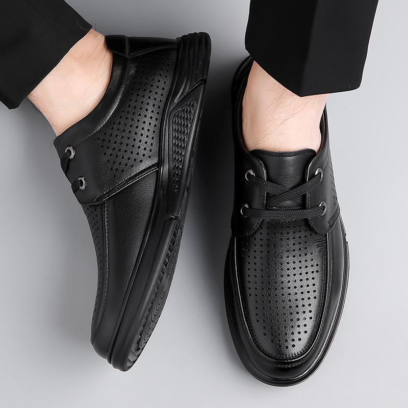 Fashion Hollow Spring Summer Business Formal Dress Shoes for Men British Black Casual Leather Shoes Male Fashion New Designer Shoe Man